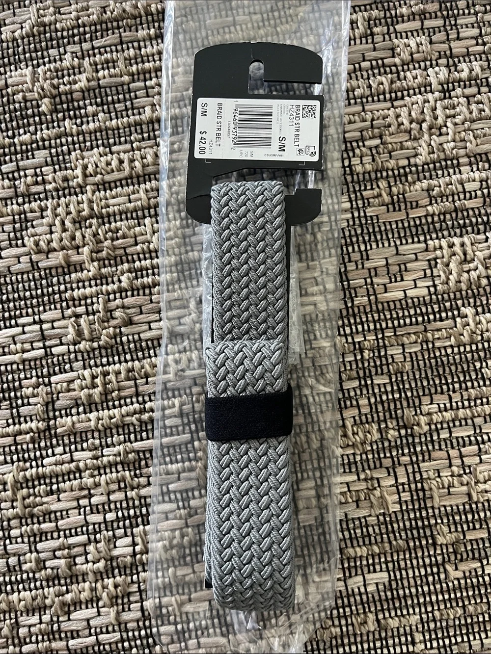 adidas Gray Braided Stretch Golf Belt with Suede Tab